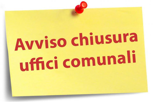 Chiusura uffici nella giornata del mercoledì